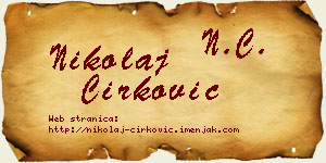 Nikolaj Ćirković vizit kartica